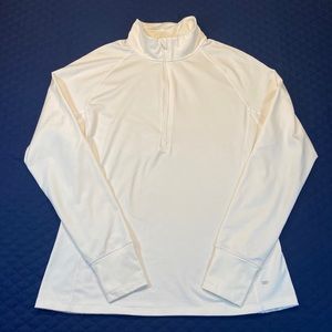 LEG3ND 1/4 Zip Pullover. Thumb Holes Lightly Fleece Lined. Cream Color. Large
